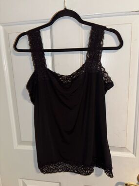 Dress Barn Black Lacey Tank Top